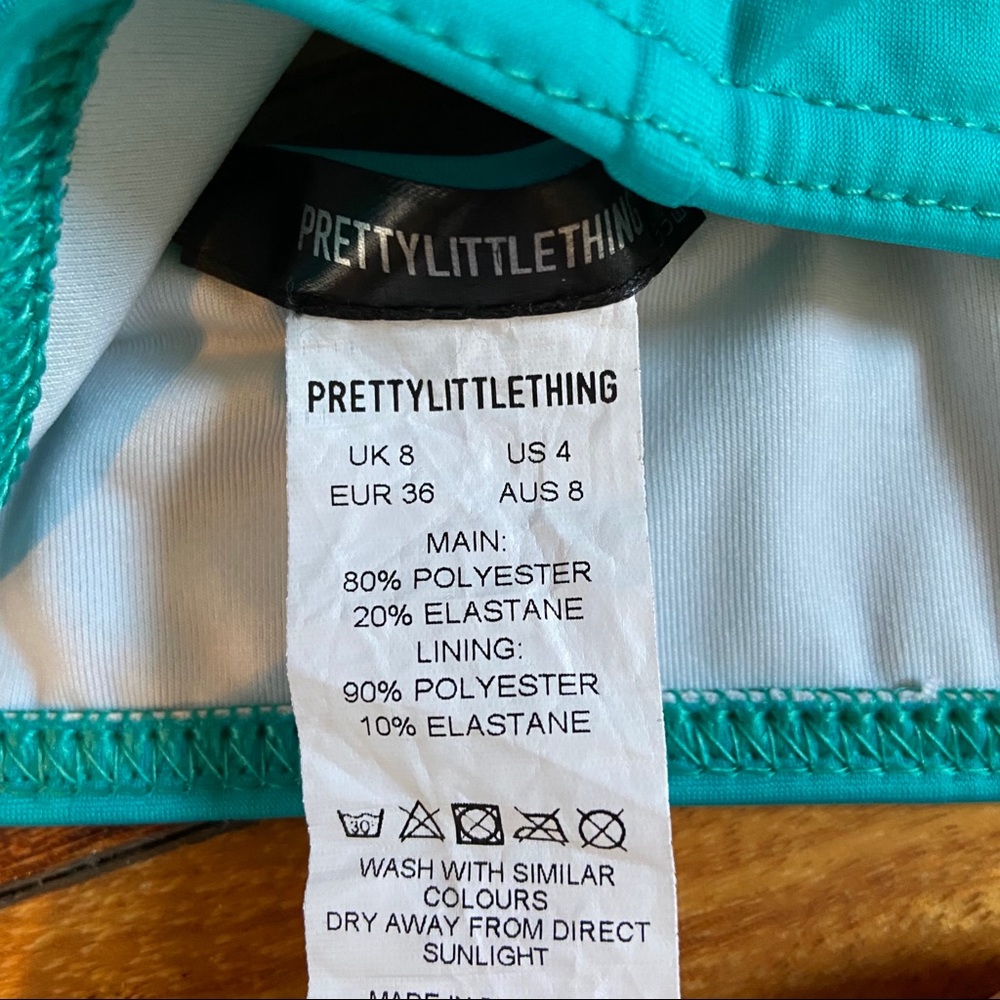 PrettyLittleThing Teal Bikini Top - Picture 6 of 7